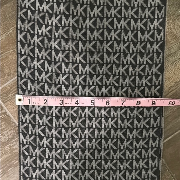 Michael Kors Black and Gray Monogram Scarf - Picture 4 of 5